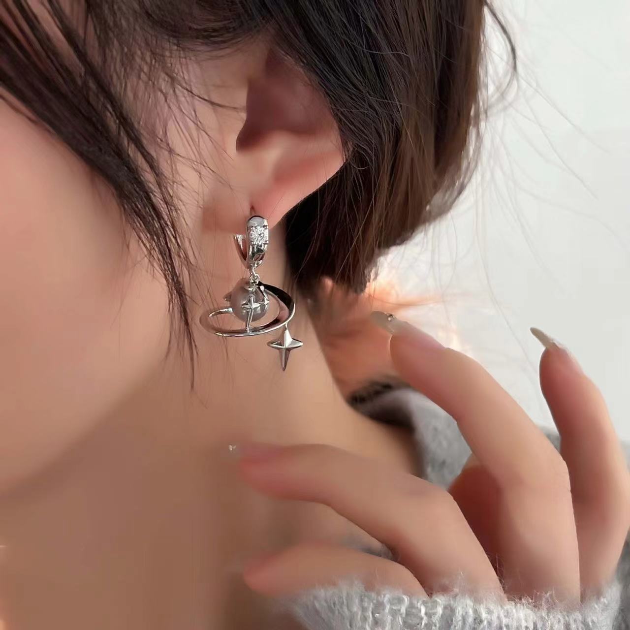 Saturn Huggie Earrings