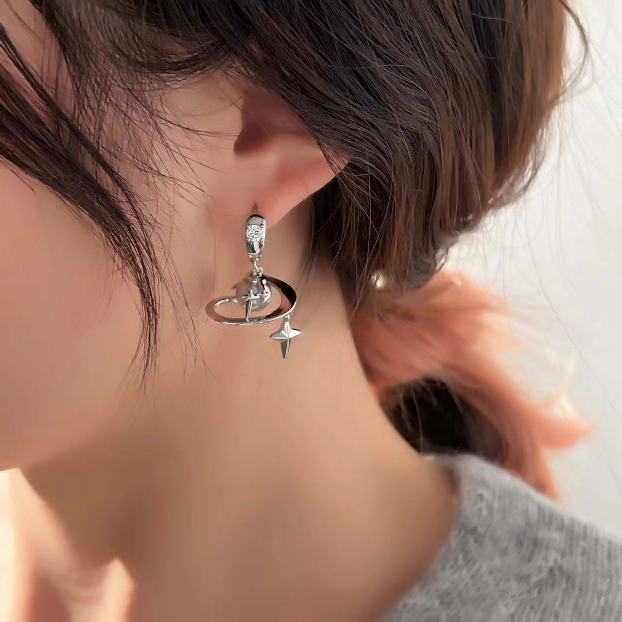 Saturn Huggie Earrings