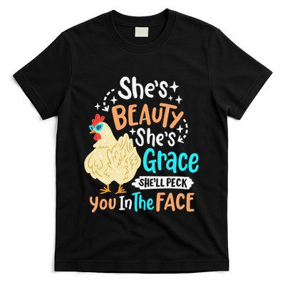 She's Beauty She's Grace - Farmer & Chicken Lover T-Shirt