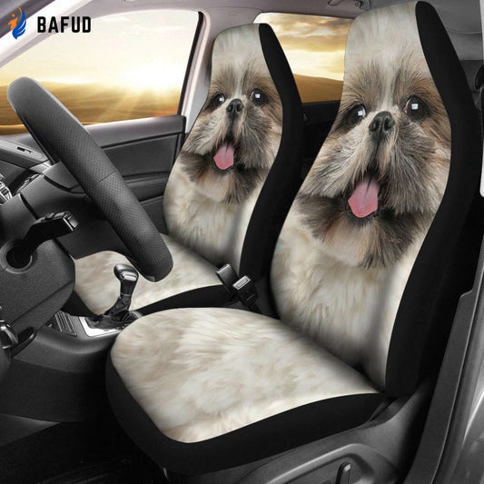 Shih Tzu Dog Car Seat Covers For Fan Gifts Funny Face - Bafud
