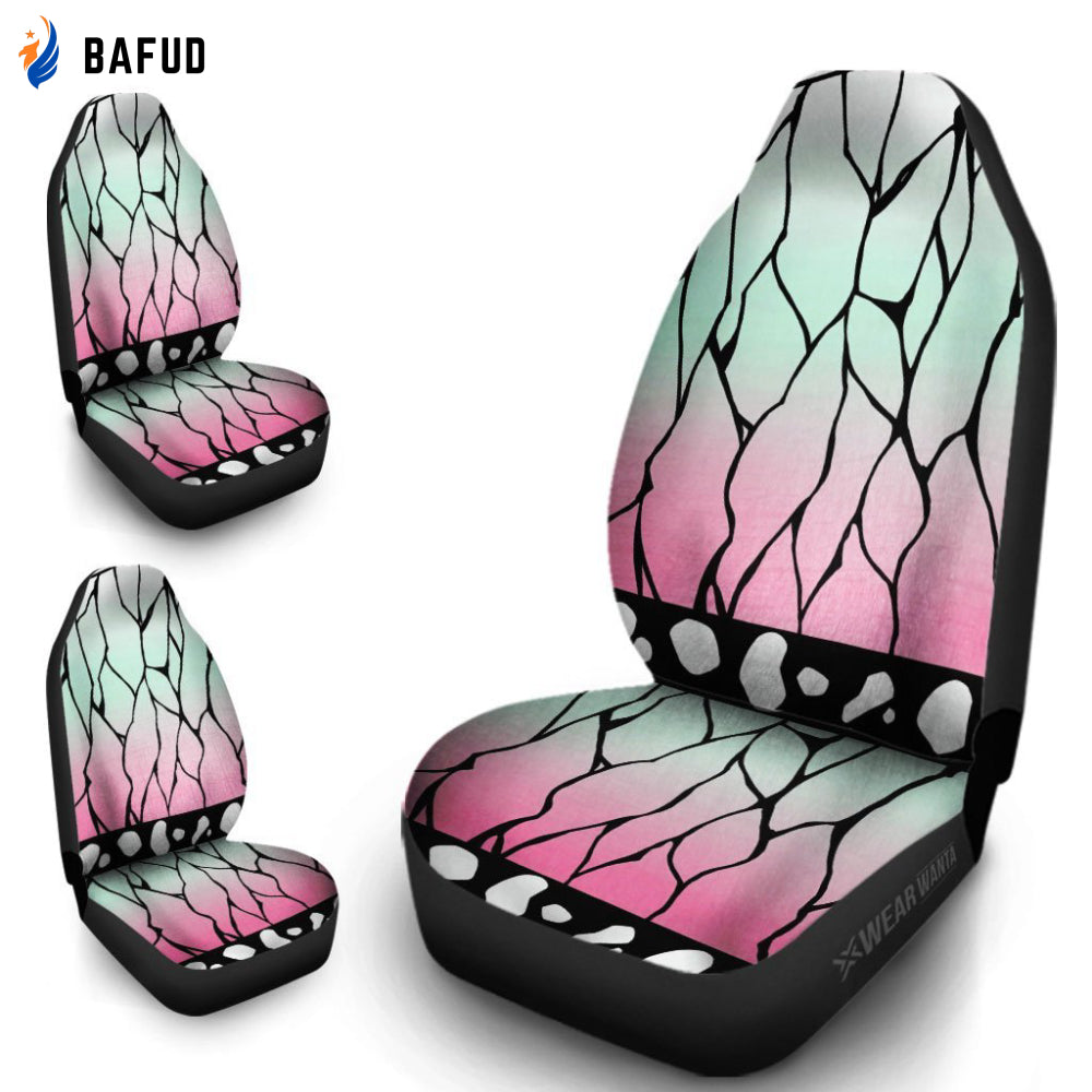 Shinobu Car Seat Covers For Fan Gifts Custom Shinobu Uniform Demon Slayer Anime Car Accessories Anime Gifts - Bafud