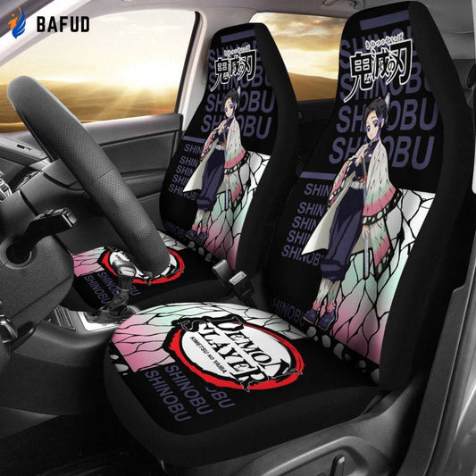 Shinobu Demon Slayer Car Seat Covers For Fan Gifts Custom Anime Car Accessories - Bafud