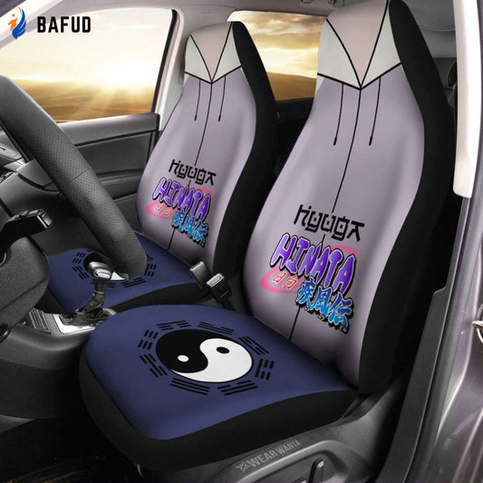 Shippuden Uniform Hinata Car Seat Covers For Fan Gifts Custom Shippuden NRT Anime Car Accessories Anime Gifts - Bafud