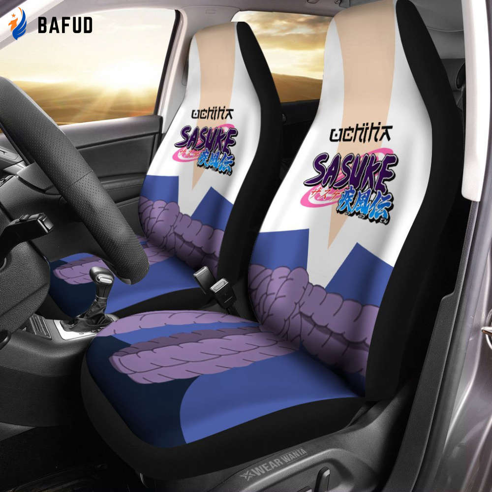 Shippuden Uniform Sasuke Car Seat Covers For Fan Gifts Custom Shippuden NRT Anime Car Accessories Anime Gifts - Bafud