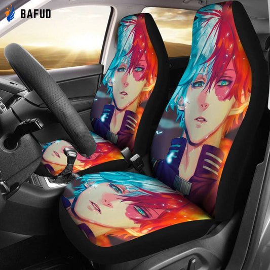 Shoto Todoroki Car Seat Covers For Fan Gifts MHA Anime Car Accessories - Bafud