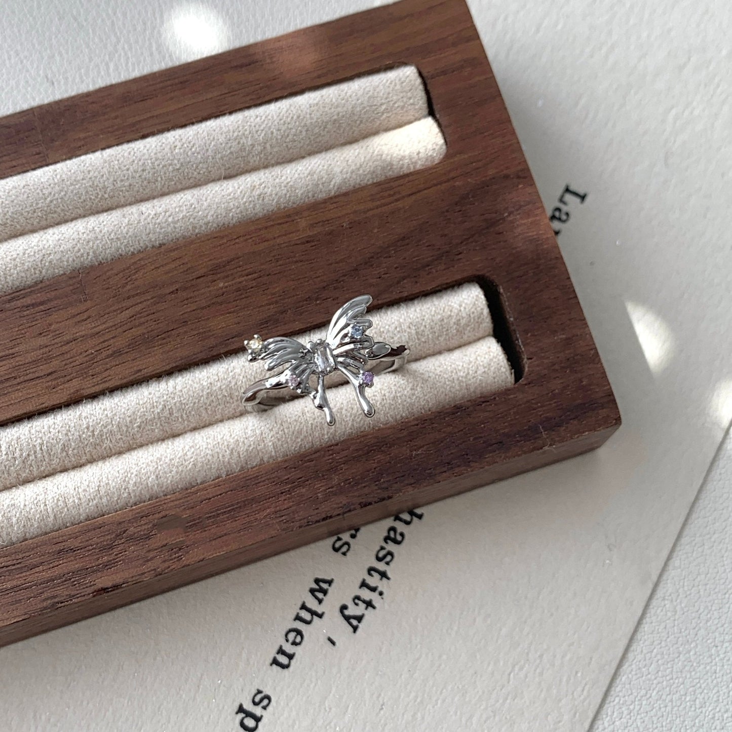 Silver Butterfly Ring -  Lana