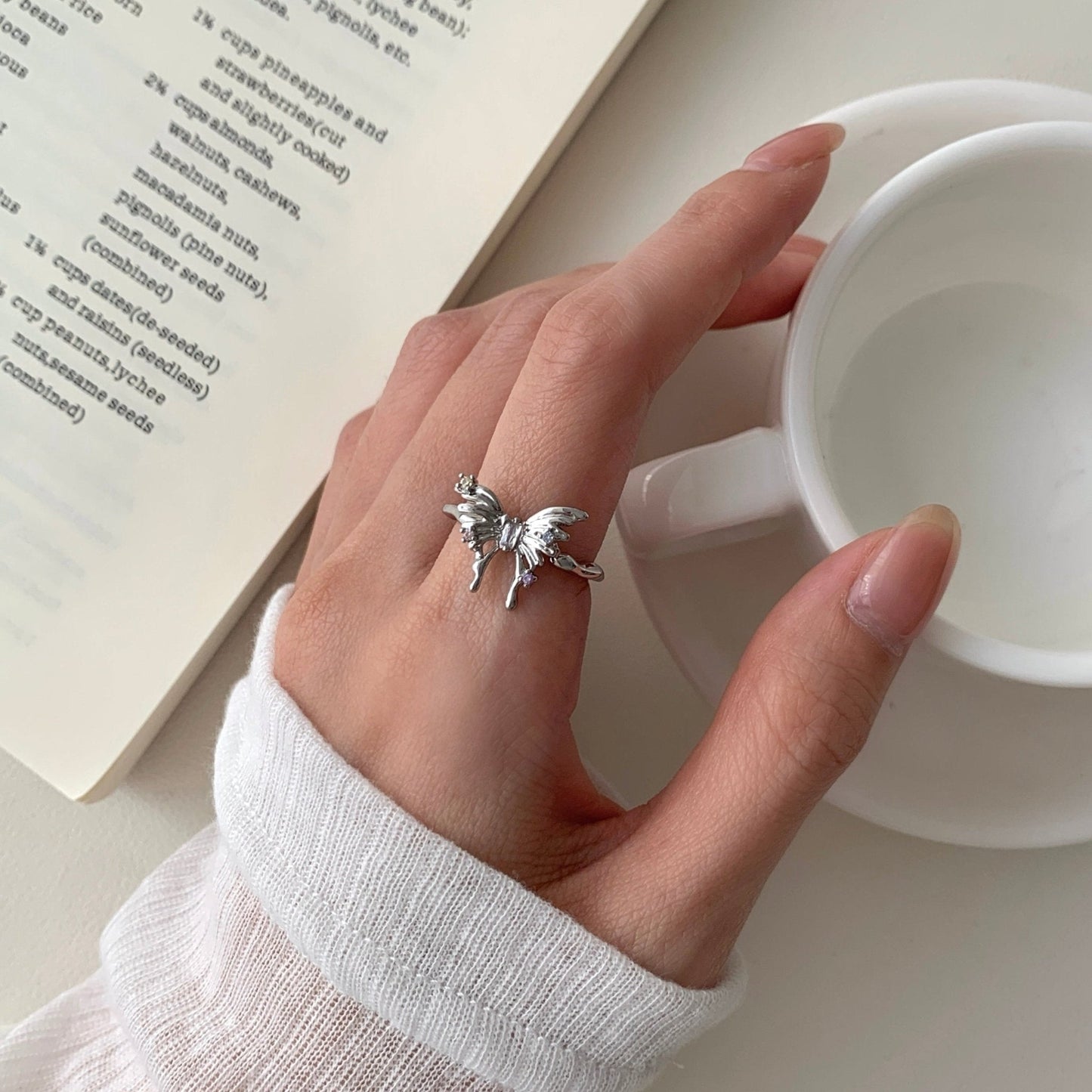 Silver Butterfly Ring -  Lana