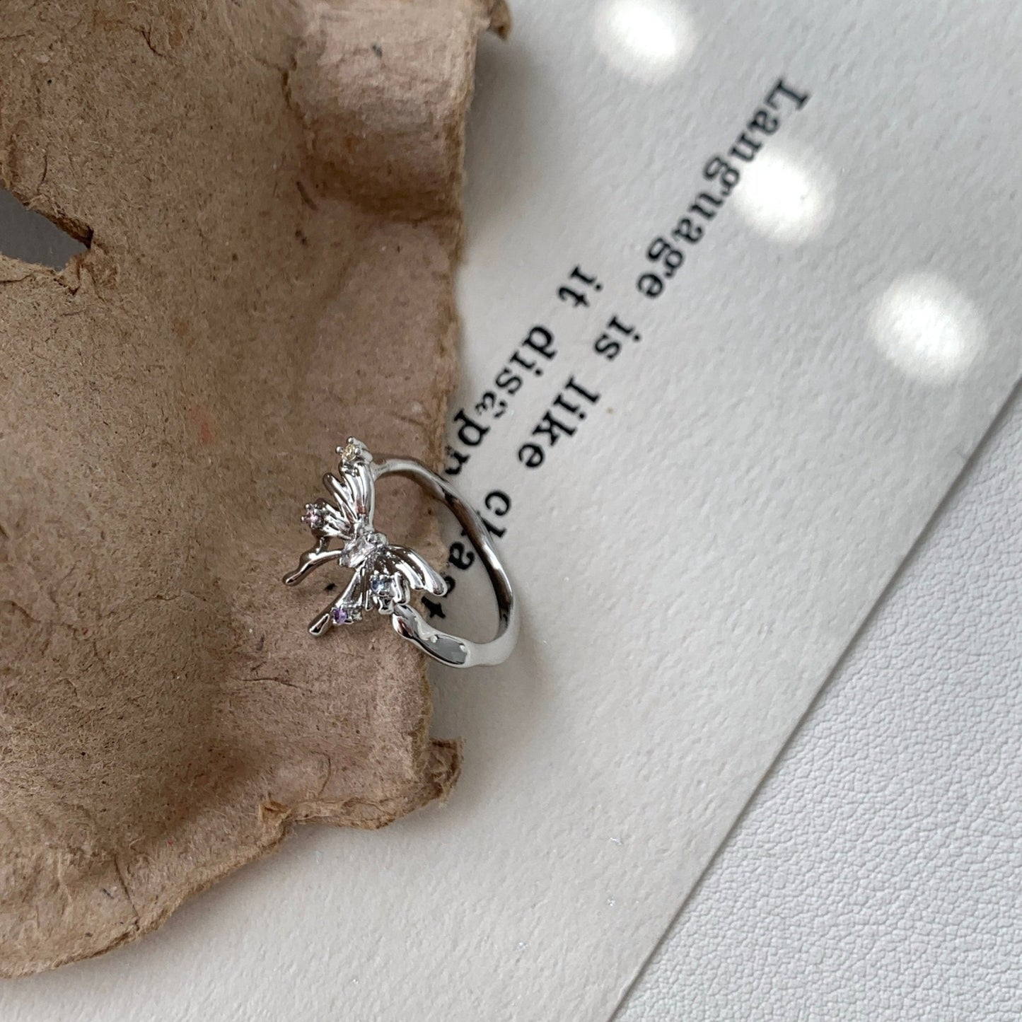 Silver Butterfly Ring -  Lana