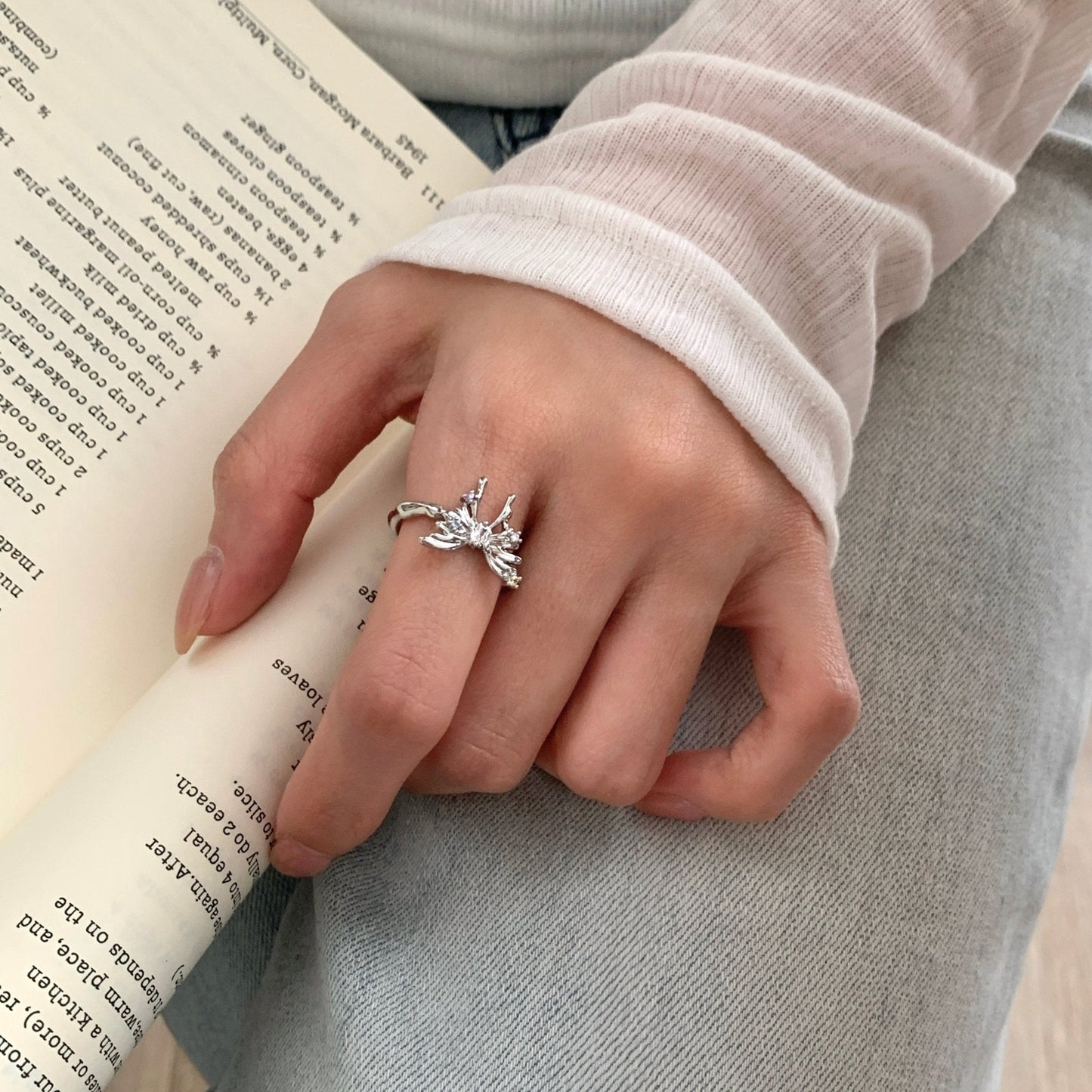 Silver Butterfly Ring -  Lana