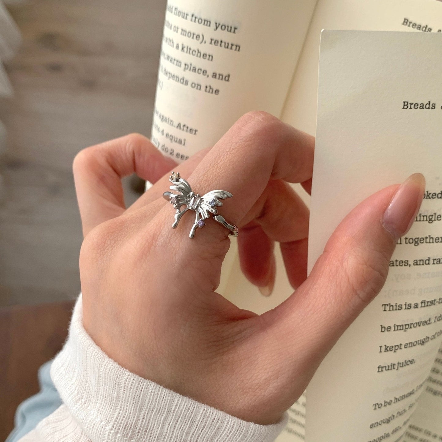 Silver Butterfly Ring -  Lana