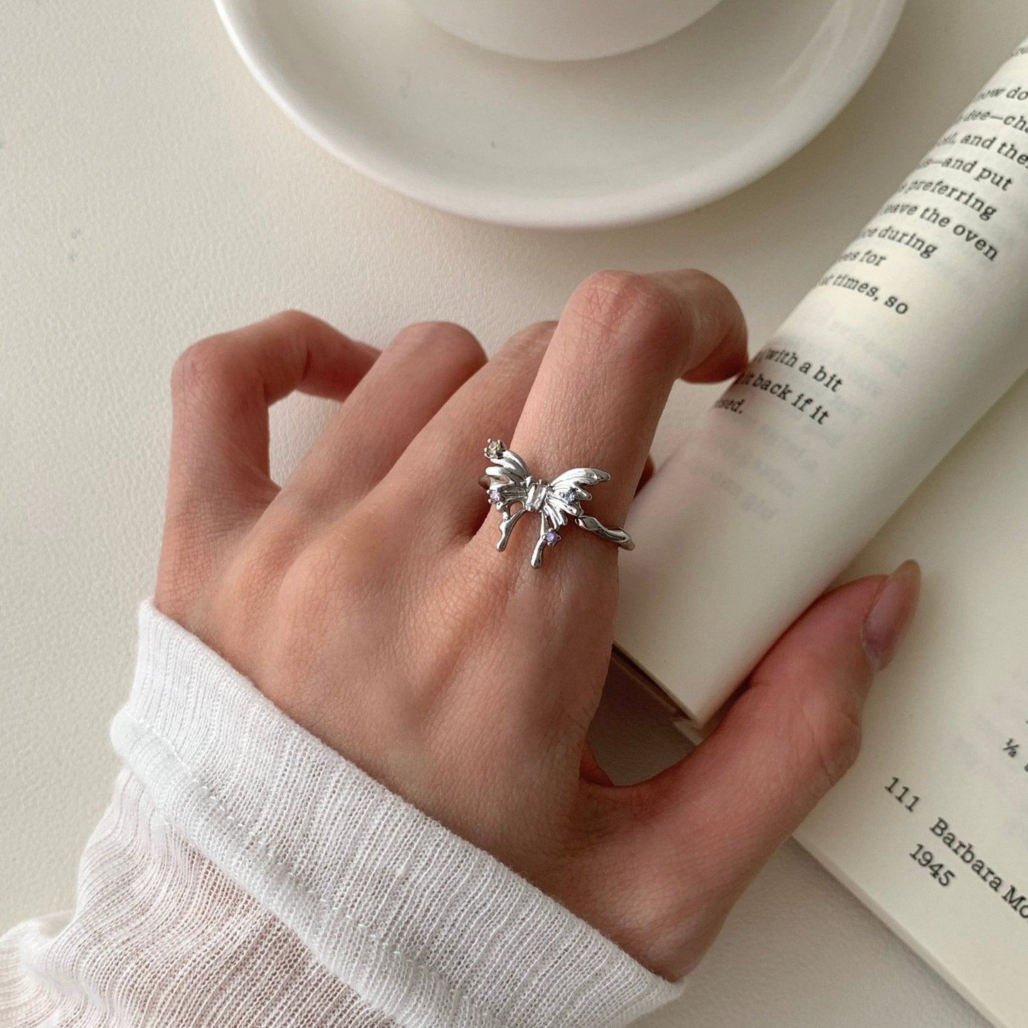 Silver Butterfly Ring -  Lana