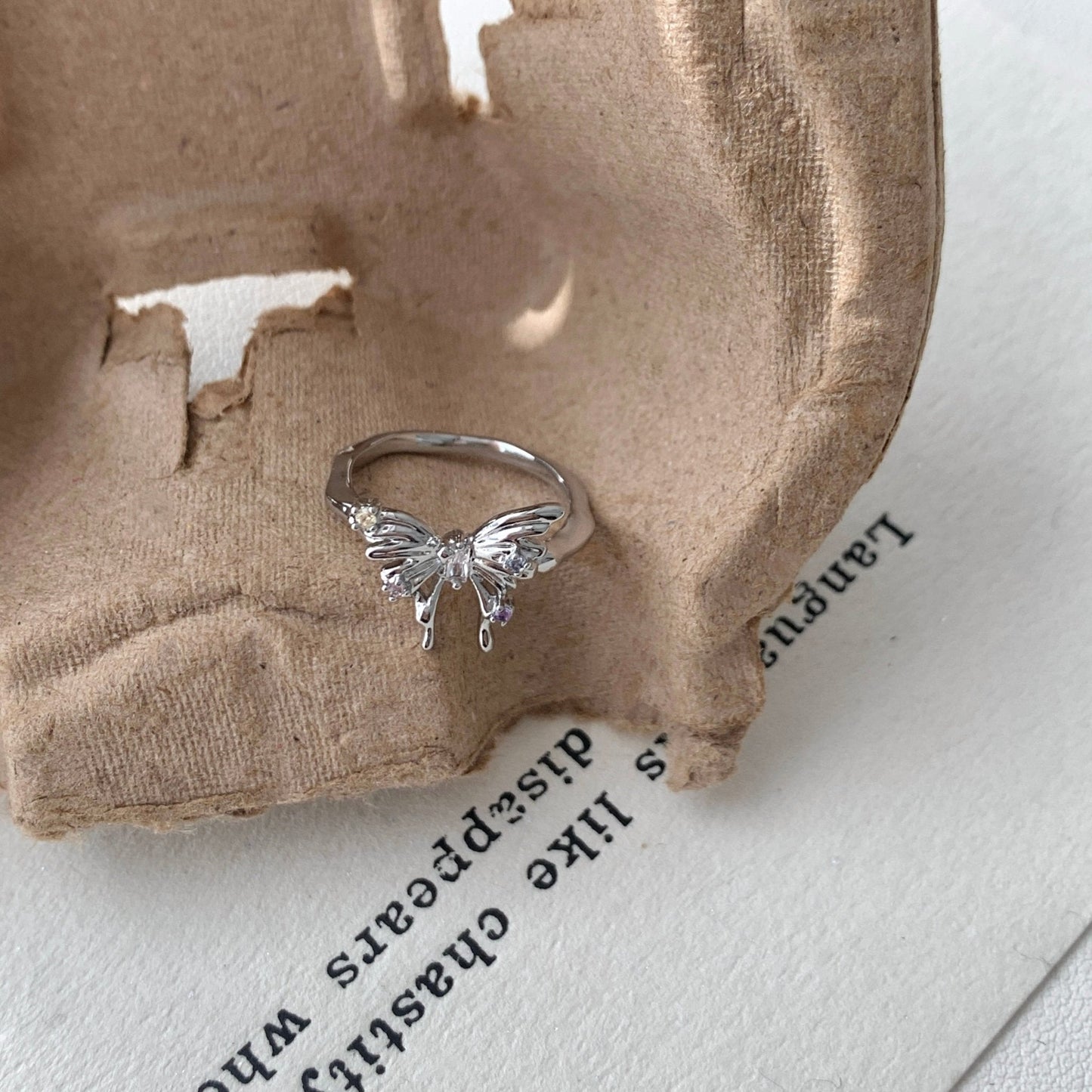 Silver Butterfly Ring -  Lana
