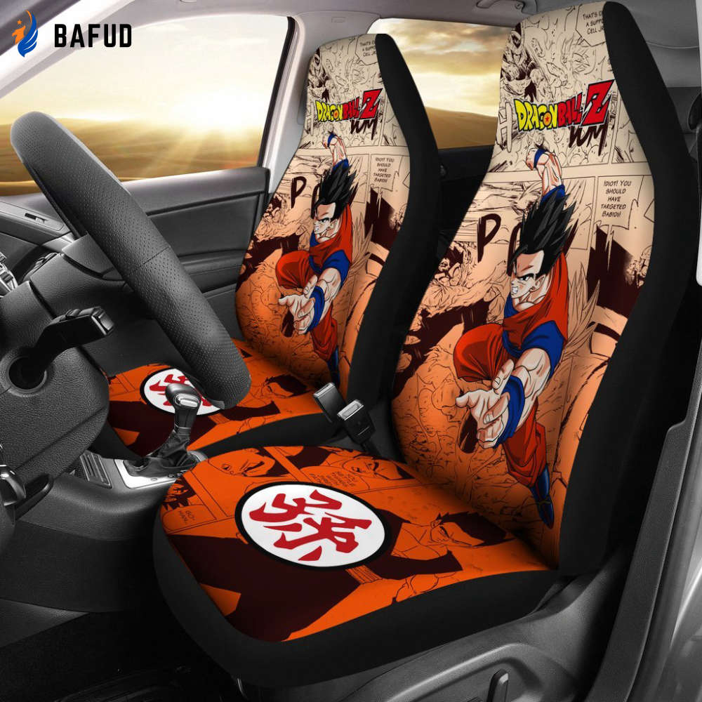 Son Gohan Dragon Ball Z Car Seat Covers For Fan Gifts Manga Mixed Anime - Bafud