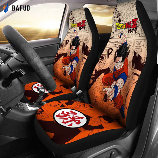 Son Gohan Dragon Ball Z Car Seat Covers For Fan Gifts Manga Mixed Anime - Bafud