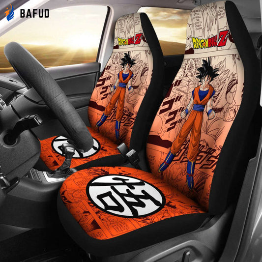 Son Goku Dragon Ball Z Car Seat Covers For Fan Gifts Manga Mixed Anime - Bafud