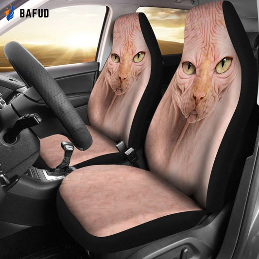 Sphynx Cat Car Seat Covers For Fan Gifts Cat Face - Bafud