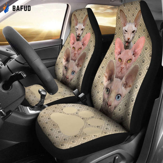 Sphynx Cat Car Seat Covers For Fan Gifts Funny For Cat Lover - Bafud