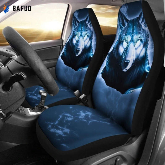 Spirit Blue Wolf Car Seat Covers For Fan Gifts Custom Car Decoration Accessories - Bafud