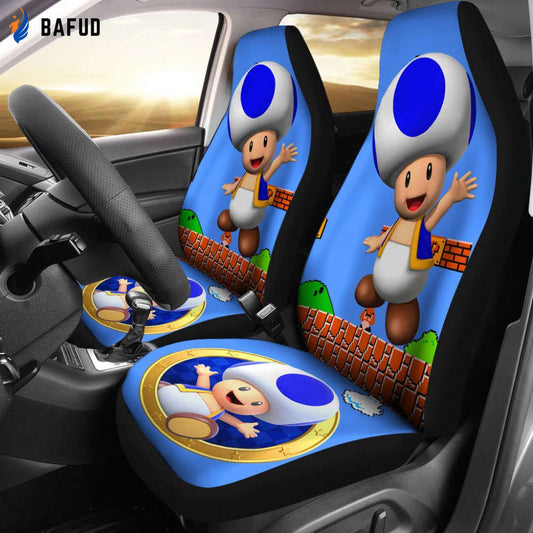 Super Mario Toad Car Seat Covers For Fan Gifts Funny Gift Idea NH05 - Bafud