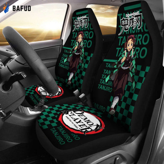 Tanjiro Demon Slayer Car Seat Covers For Fan Gifts Custom Anime Car Accessories - Bafud