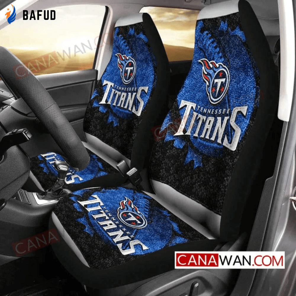 Tennessee Titans Logo Ball Universal Fit Car Seat Covers For Fan Gifts Gift For Fan - Bafud