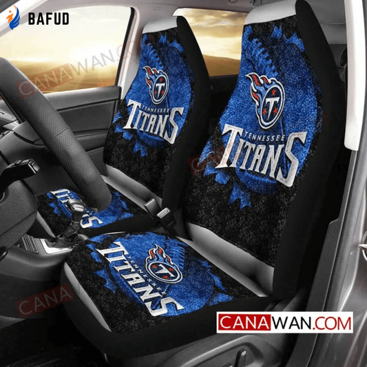 Tennessee Titans Logo Ball Universal Fit Car Seat Covers For Fan Gifts Gift For Fan - Bafud
