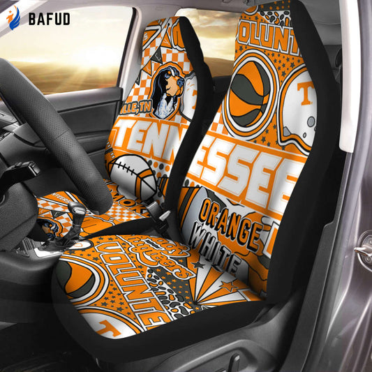 Fan Gift: Tennessee Volunteers Car Seat Covers – Show Your Team Spirit! - Bafud
