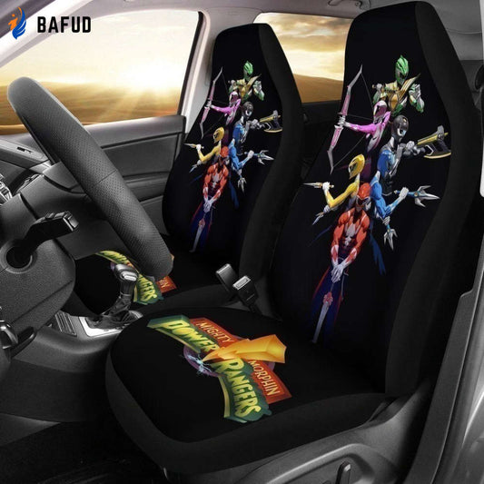 The Six Original Mighty Morphin Power Rangers Car Seat Covers For Fan Gifts MN04 - Bafud