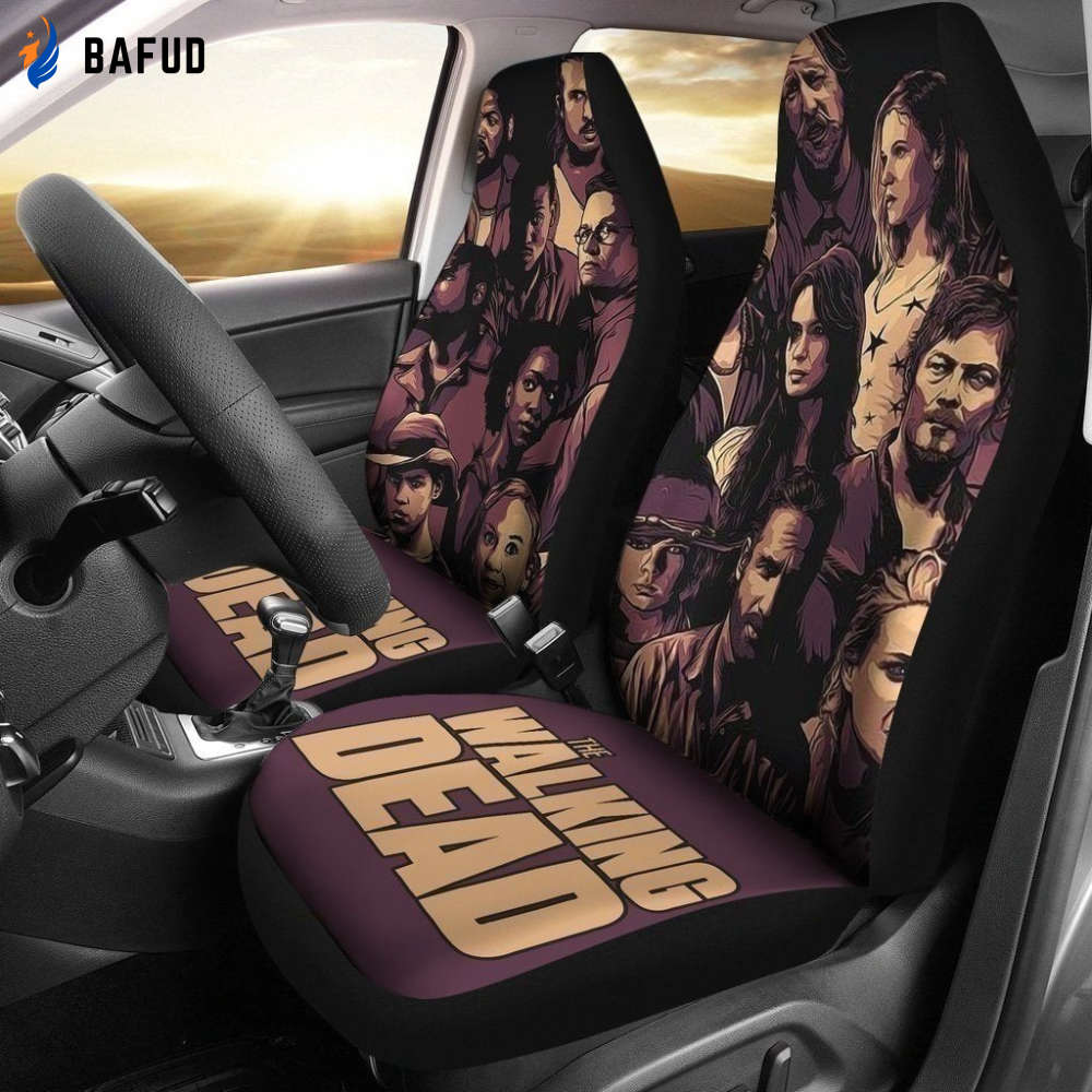 The Walking Dead Characters Art Draw Car Seat Covers For Fan Gifts MN05 - Bafud