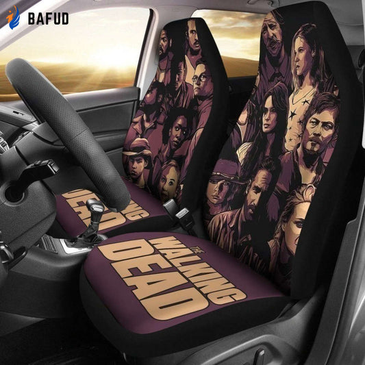 The Walking Dead Characters Art Draw Car Seat Covers For Fan Gifts MN05 - Bafud