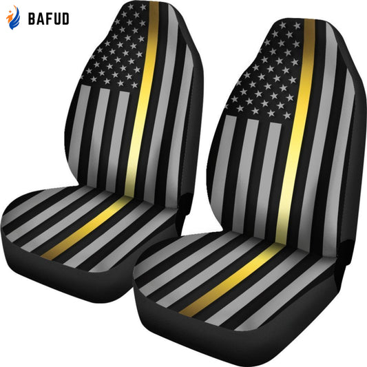 Thin Gold Line Universal Fit Car Seat Covers For Fan Gifts Set 2 Automotive Seat Protector - Bafud