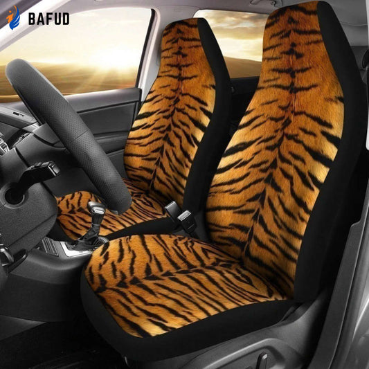 Tiger Skin Pattern Tiger Car Seat Covers For Fan Gifts - Bafud