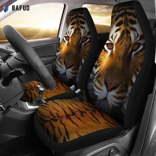 Tiger With Yellow Eyes Tiger Car Seat Covers For Fan Gifts - Bafud
