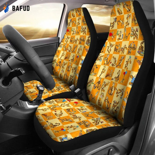Tigger Pattern Car Seat Covers For Fan Gifts - Bafud
