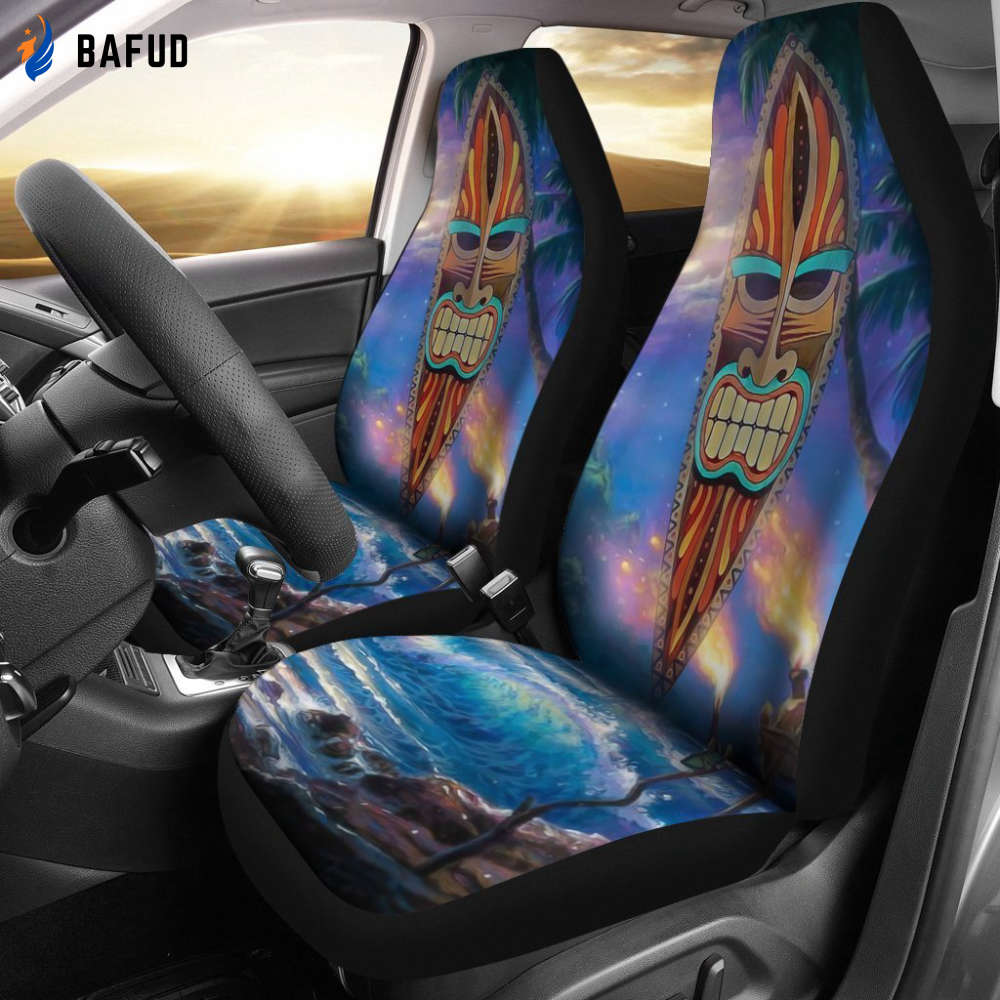 Tiki Night Background Car Seat Covers For Fan Gifts - AH - TH3 - Bafud