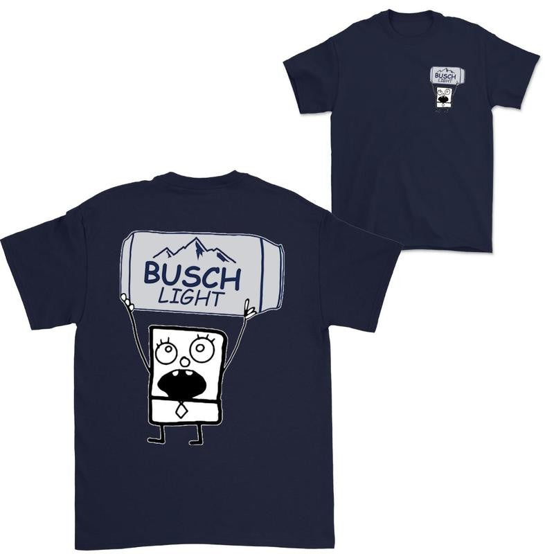 Doodlebob Busch Light 2 Sided T-Shirt, Funny Drinking T-Shirt, Summer T-Shirt, Full Color T- Shirt, Unisex T-Shirt, For Men, For Women, Gift For All