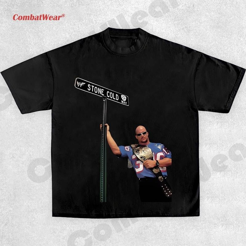 2025 STONE COLD TEE, Wrestling Tee, Wrestling Graphic Tee, Wrestler Shirt, Sports Shirt, Vintage Wresting Shirt, Wrestling Gift Hoodie Sweatshirts