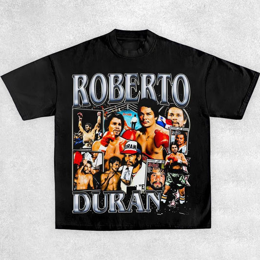 ROBERTO DURAN TEE, Boxing T-shirt, Boxer Tee, Sports Shirt, Athletic Tee, Fitness Gift, Workout T-shirt Crewneck Clothing Cotton Menswear