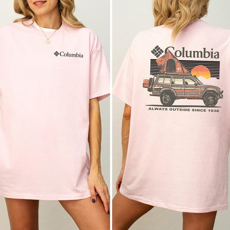 Vintage Columbia Crawl 2-Sided Shirt for Men and Women, Camping Truck T-Shirt, Retro Car RDG Tshirt, Car Enthusiast Tops, Cotton Casual Womenswear