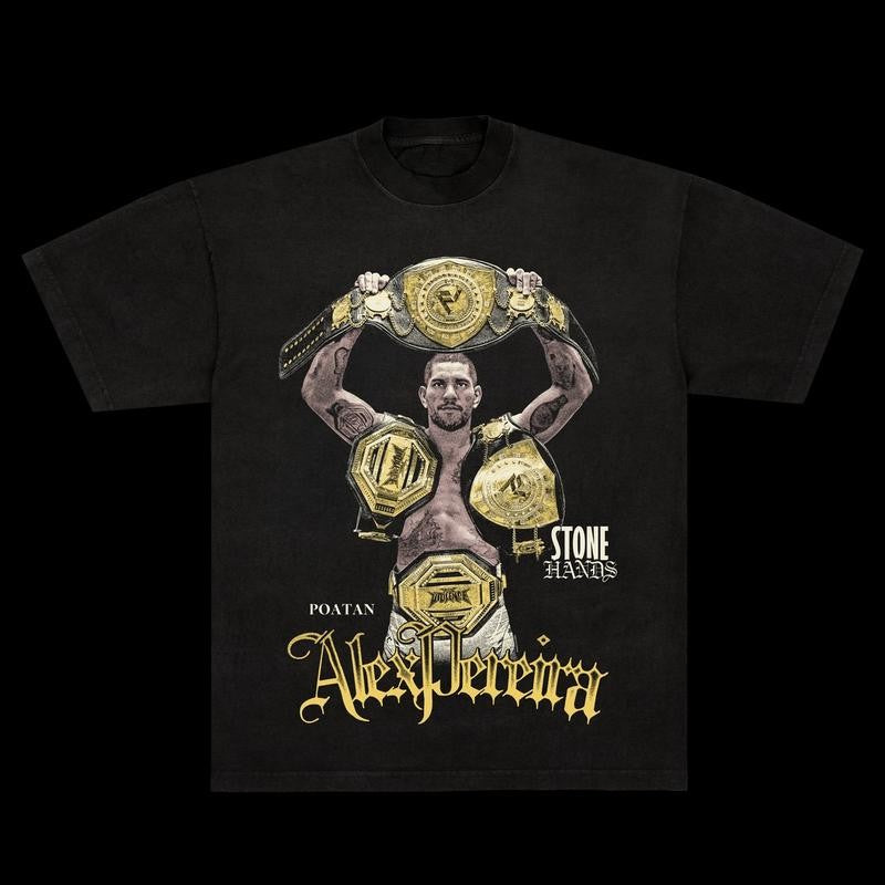 ALEX PEREIRA-ALL GOLD EVERYTHING TEE, Boxing T-shirt, Boxer Tee, Sports Shirt, UFC Shirt, Gift for Him Gift For Her Hoodie Sweatshirt Streetwear
