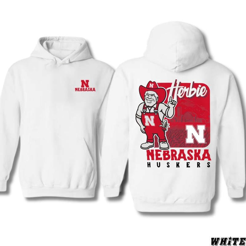 Herbie Nebraska Hoodie - Show Off Your Huskers T-Shirt/Hoodie, Unisex for Man and Women, 100% Cotton, Vintage Graphic Tee, Unisex Sport