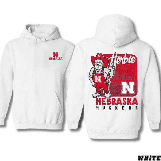 Herbie Nebraska Hoodie - Show Off Your Huskers T-Shirt/Hoodie, Unisex for Man and Women, 100% Cotton, Vintage Graphic Tee, Unisex Sport