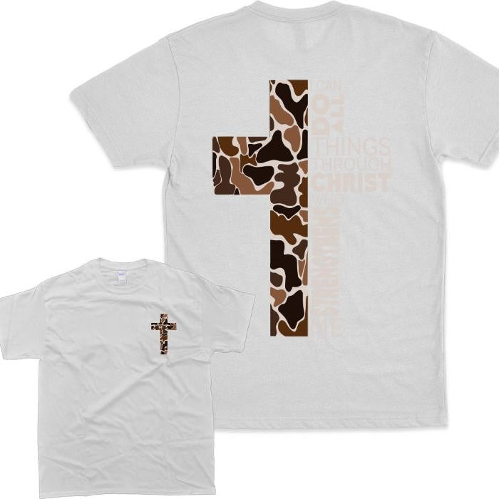 Christian Hoodie Camo Cross Design with Philippi Tshirt/ Hoodie, Vintage Unisex Tee Shirt Man Women, 100% Cotton Sleeve, Pullover Womenswear Clothing