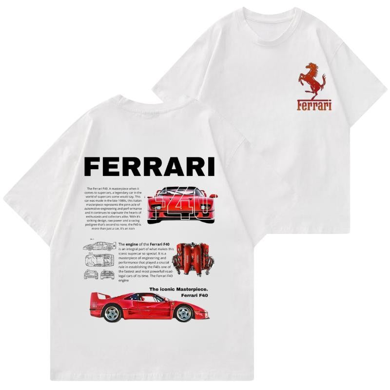 Ferrari F40 2 side T-shirt, Hoodie, Sweater, Shirt For Men, for Women, Car Enthusiast Shirt, Car Clothing Classic Cotton graphic  hoodies