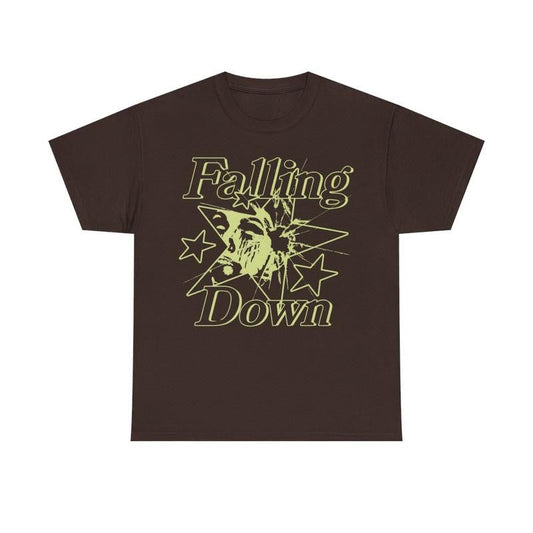 Falling Down Rockstar T-Shirt Y2k 90s Hip-Hop Tee Aesthetic Heavy Cotton Graphic T-Shirt Tshirt Shirt HipHop Rap Tee Casual Classic Menswear Retro Top Vintage Comfy Day