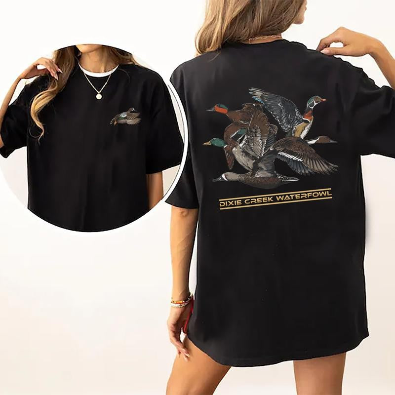Graphic Busch Light Outdoors 2 Sided Shirt, Duck Hunting T-shirt, Comfort Clothing, Cotton Fabric Tshirt, Printed Women's Top, Casual Womenswear, Drink Shirt