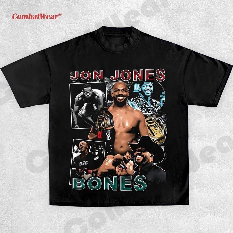 JON JONES-BONES TEE ,Boxing T-shirt, Fighter Tee, Boxer Shirt, Sports Shirt, Vintage Boxing Tee, Graphic Boxing Champ T-Shirt Hoodie Sweatshirts