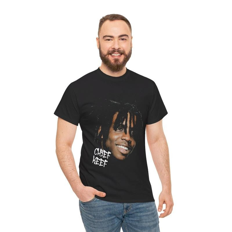 Chief Keef Inspired Vintage Graphic Tee Casual Cotton Menswear Top Tshirt Streetwear T-Shirt