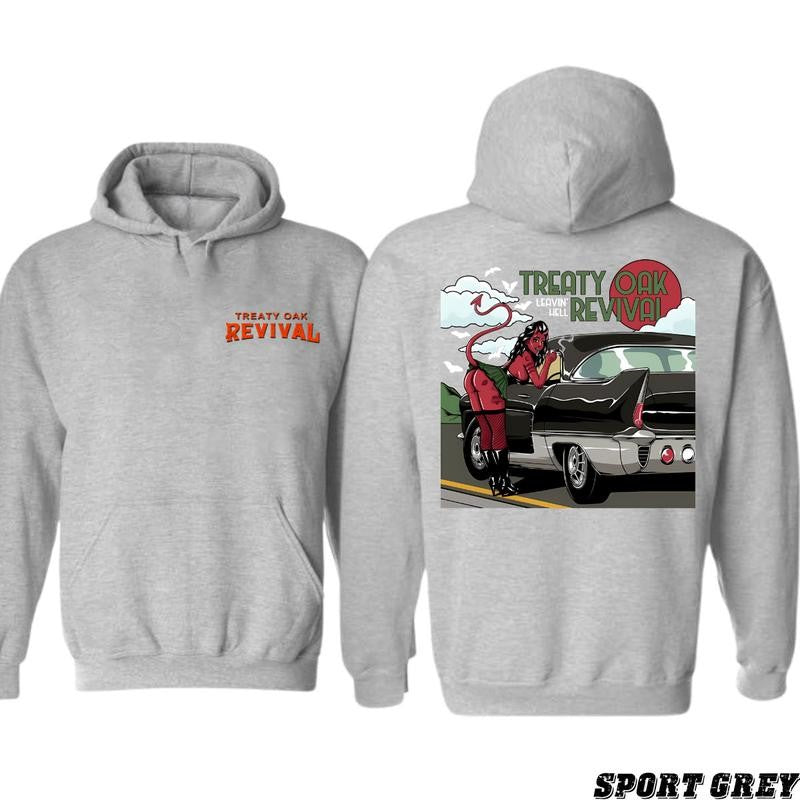 Leaving Hell T-Shirt/Hoodie - Treaty Oak Revival 2 Sided Unisex T-Shirt/Hoodie, Vintage for Men and Women, Unisex Vintage Crewneck Tee - Casual