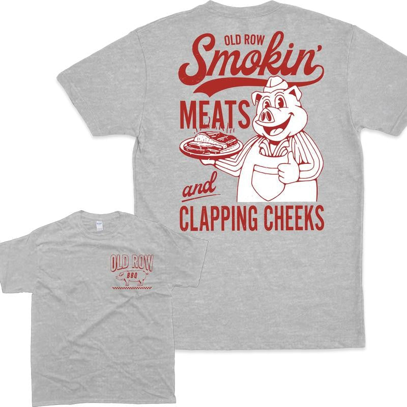 [Sale Up To 60%] Old Row The Smokin' Meats Graphic 2 Sides T-Shirt, Graphic T-Shirt, Vintage Style, Retro Outfit, For Men, For Women
